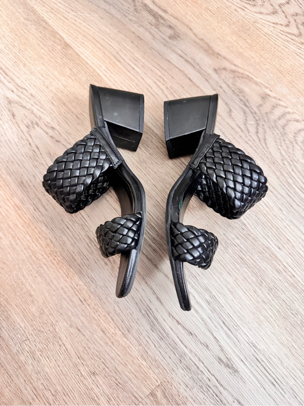 a new day Black Braided Double-Strap Heeled Sandals - Picture 2 of 4